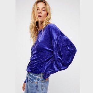 Free People Milan XS crushed velour long sleeve